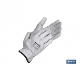 GUANTES PIEL VACUNO GRIS T-8